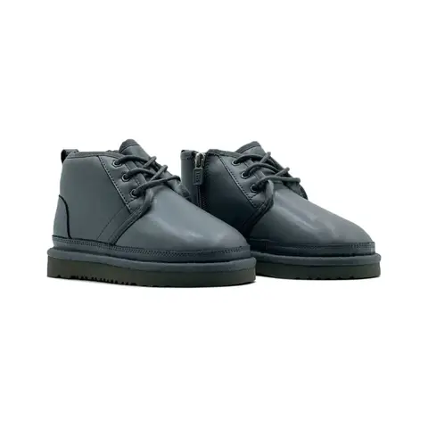 Kids Neumel Zip Leather Grey