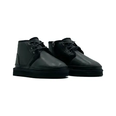 Kids Neumel Zip Leather Black