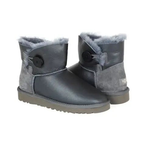 Mini Bailey Button Metallic Grey