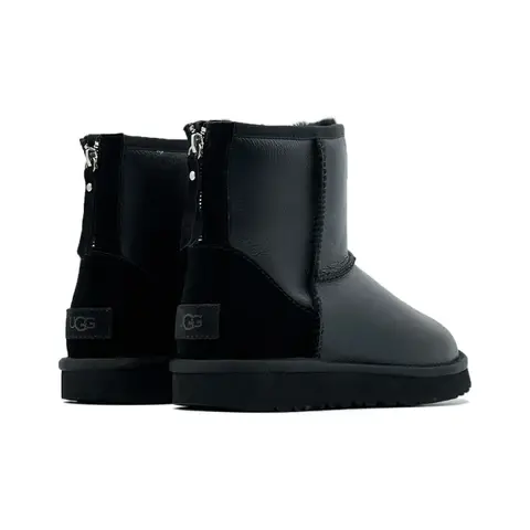 Ugg Classic Mini Zip Metallic Black (Без Камней)