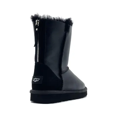 Ugg Classic Short Zip Metallic Black