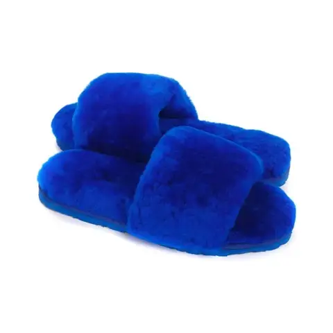 Fluff Slide Slippers Blue