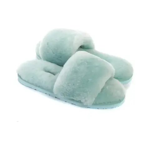 Fluff Slide Slippers Lake Blue