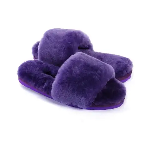 Fluff Slide Slippers Purple