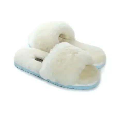 Fluff Slide Slippers White