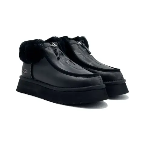 Ugg Funkette Platform Boots Leather Black