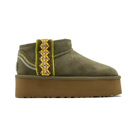 Ugg Classic Ultra Mini Braid Platform Burnt Olive
