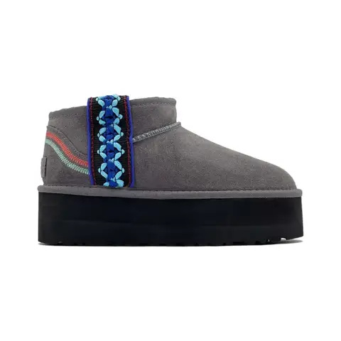 Ugg Classic Ultra Mini Braid Platform Grey