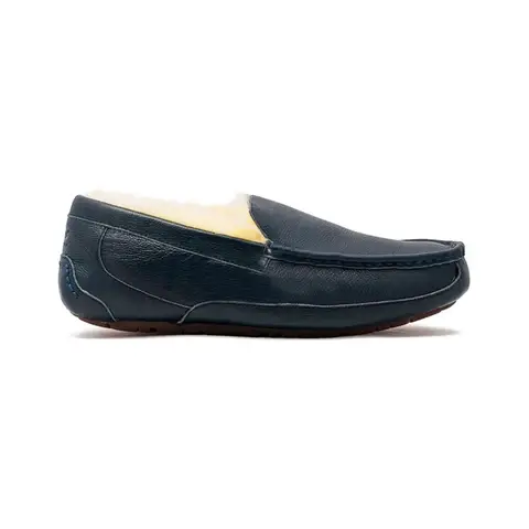 Mens Ascot Leather Navy